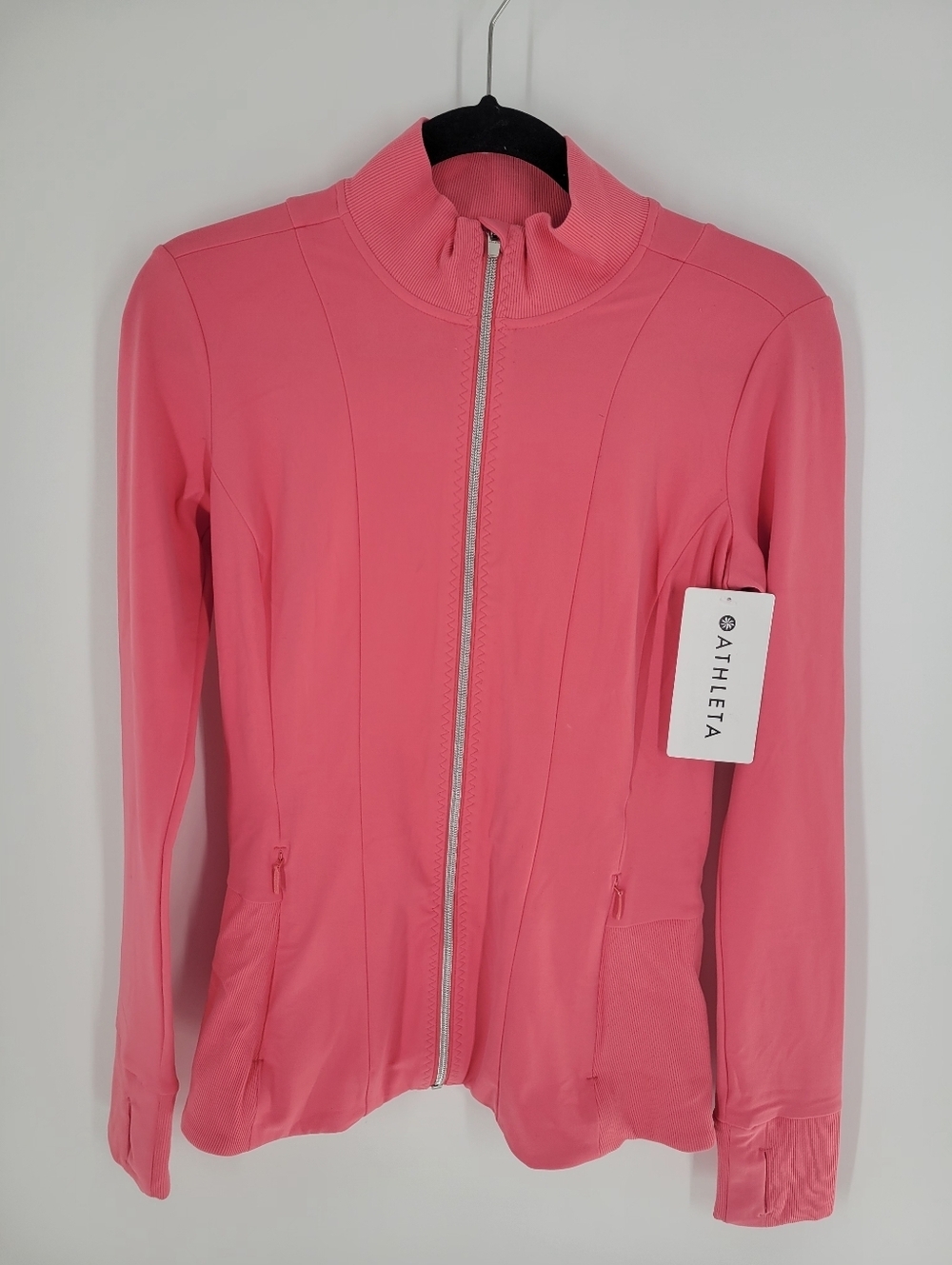 Athleta Shanti Jacket in Coral Petal Full Zip Size S New